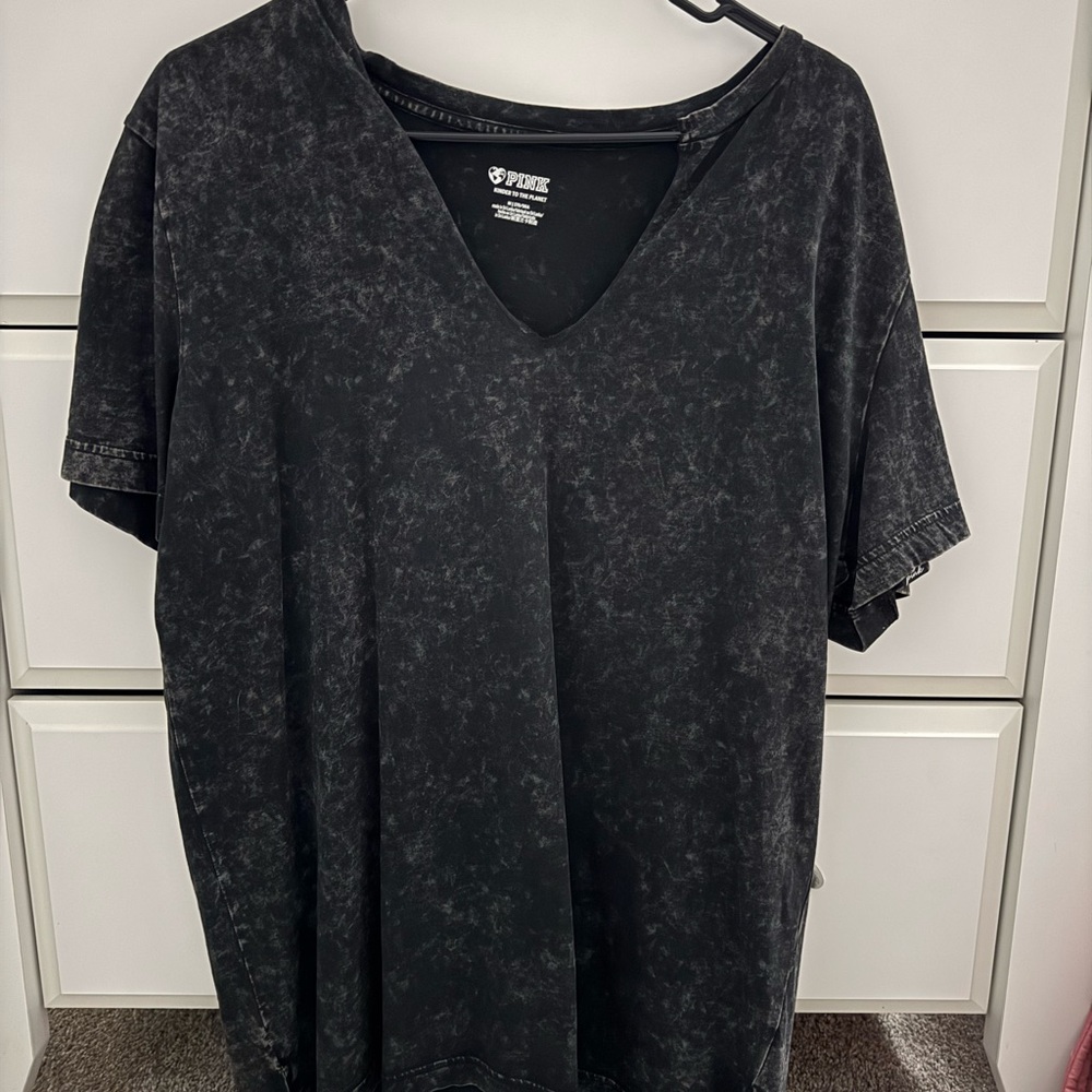 PINK Victoria's Secret Acid Wash V-Neck Tee